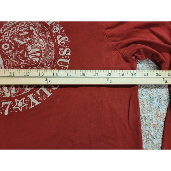 Denim & Supply Ralph Lauren Shirt Mens Large Red Indian Native Long Sleeve Tee - Picture 10 of 11